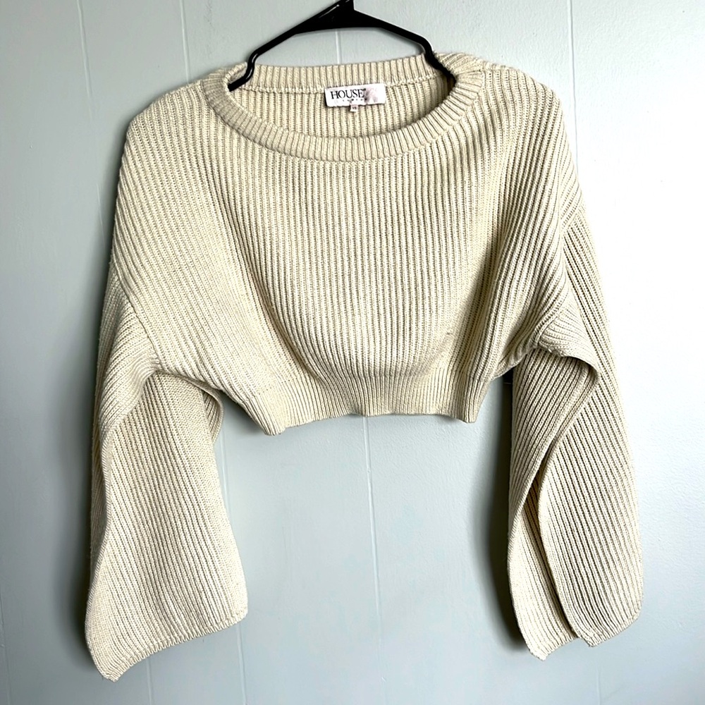 House of CB London Women's XS Open-Sleeve Cropped Sweater